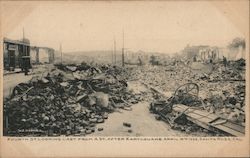 Fourth St Looking Last From A St. After Earthquake April 16th, 1906 Santa Rosa, CA Postcard Postcard Postcard