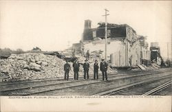 View of Destroyed Santa Rosa Flour Mill after the 1906 Earthquake Postcard