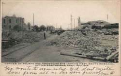 Corner of Fourth and Mendocino Sts. Looking West After Earthquake April 18th 1906 Postcard