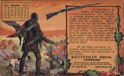 Ketterlin Bros. Hardware - Frontiersman Duck Hunting Postcard