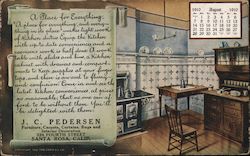 J.C. Pedersen Company - 1910 Calendar Santa Rosa, CA Postcard Postcard Postcard