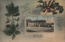 First Frame House in California, 1849- Merry Christmas and a Happy New Year Monterey, CA Postcard Postcard Postcard