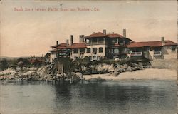 Beach Scene Between Pacific Grove and Monterey, California Postcard