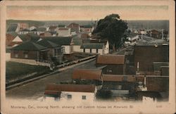 Looking North, showing old custom house on Alvarado St. Postcard