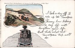 Mountain train leaving Tavern of Summit of Mt. Tamalpais California Postcard Postcard Postcard