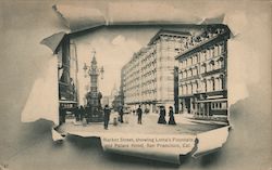 Market Street, Showing Lotta's Fountain and Palace Hotel Postcard