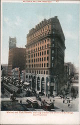 Market & Post Streets, Showing Crocker and Chronicle Buildings Postcard