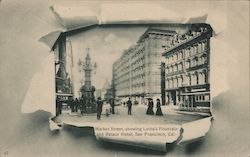 Market Street, Showing Lotta's Fountain and Palace Hotel Postcard
