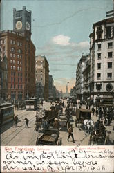 Looking Down Market Street Postcard