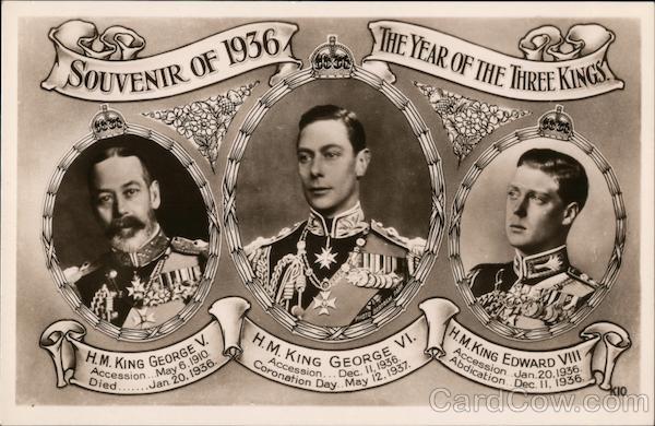 Souvenir of 1936. The Year of the Three Kings. Royalty