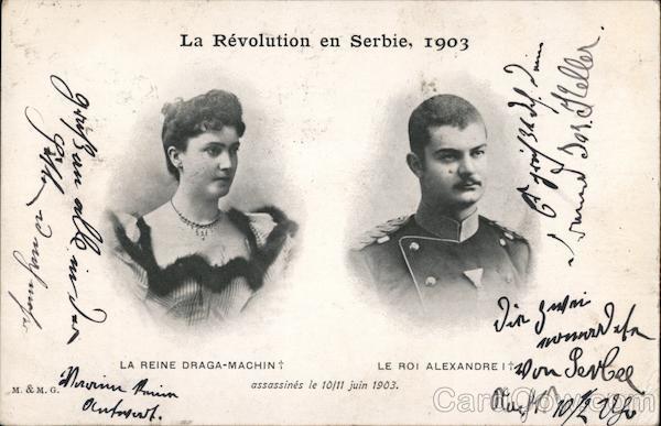 La Revolution en Serbie, 1903- La Reine Draga-Machin - Le Roi Alexandre I