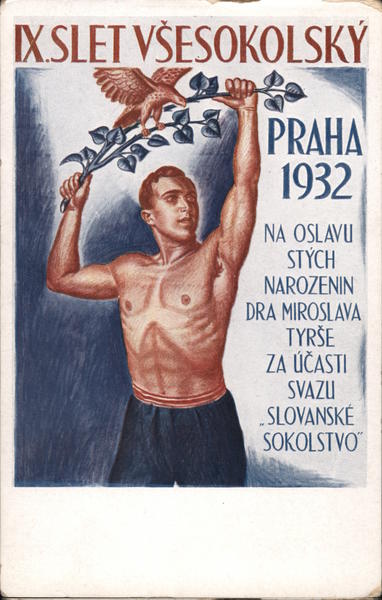 1932 Sokol IX A Man Holding an Olive Branch and an Eagle Prague Czechoslovakia