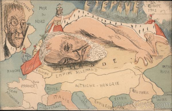 1902 Political Cartoon, Map of Europe Maps