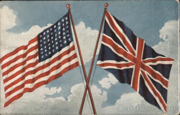 An American and British Flag Patriotic