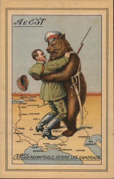 Anti-Nazi: Hitler Gets a Russian Bear Hug World War II