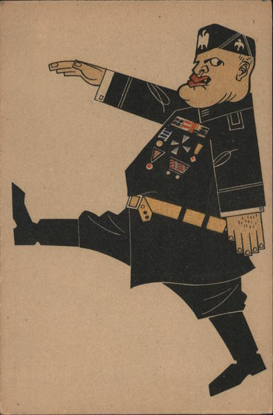 Caricature of Benito Mussolini World War II
