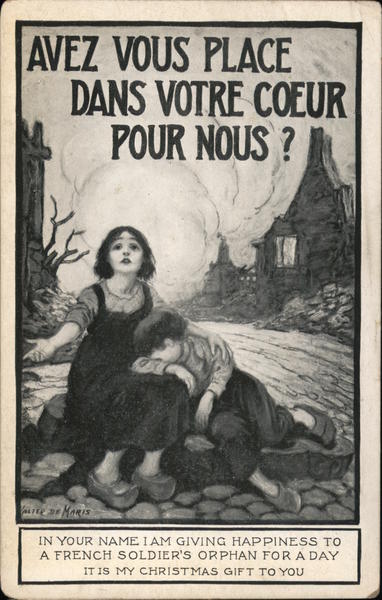 French Soldier's Orphans Donation Walter De Maris World War I