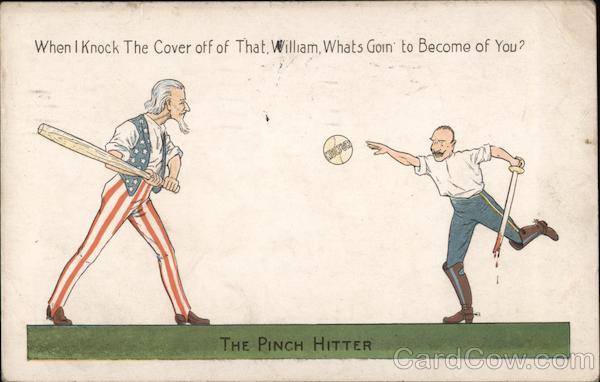 The Pinch Hitter - Uncle Sam Playing Baseball Patriotic