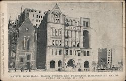 Native Sons' Hall, Mason Street, San Francisco, Damaged by Earthquake of April 18, 1906 Postcard