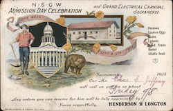 N.S.G.W. Admission Day Celebration and Grand Electrical Carnival. Sacramento. Sept. 4-9th, 1905 Postcard