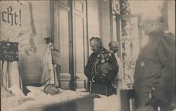 Kaiser Wilhelm visiting a German hospital Postcard