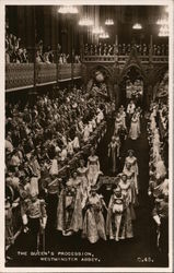 The Queen's Procession, Westminster Abbey Postcard