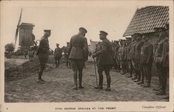King George Arrives at the Front Postcard