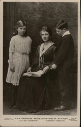 H.R.H. Princess Alice, Countess of Athlone, Lady May and Prince Rupert Postcard