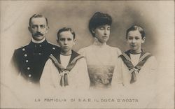 The Family of the Duke of D'Aosta of Italy Postcard