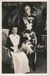 H. M. Konung Gustaf VI Adolf Och. H.M. Drottning Louise. Postcard