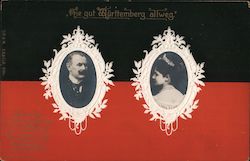 King & Queen of Wurtenberg Hie gut Wurttemberg allweg Postcard