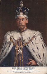 The King Emperor. George V in Coronation Robe and Crown. Postcard