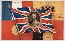 France, Russia, Japan, Belgium - The Allies World War I Postcard Postcard Postcard