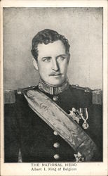 The National Hero. Albert I, King of Belgium. Postcard
