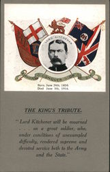 Lord Kitchener Born June 24th, 1850 Died June 5th, 1916.-Either Conquer or Die Postcard