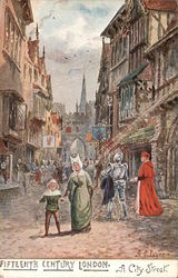 Fifteenth Century London. Postcard