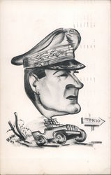 Big Head Caricature of General Douglas MacArthur World War II Blake Postcard Postcard Postcard