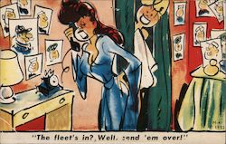 "The Fleet's In? Well, Send 'Em Over!" Postcard