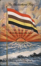 The Brotherhood Flag: "The World is waiting for the Sunrise" World Peace Patriotic Postcard Postcard Postcard
