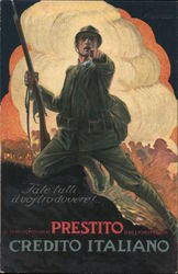 WWI Italian Propaganda Poster Luigi Orsini "Prestito" Italy Postcard Postcard Postcard