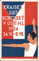 Sokol Ksrajsky Slet Sokolsky V Usti N.L. 1934 24. VI. - 8. VII. Postcard