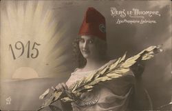 French: "To Triumph, The First Laurels" Postcard