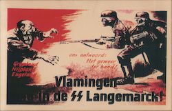 Flemings, all in SS Langemarck! "The Jewish Grip" Nazi Germany Postcard Postcard Postcard