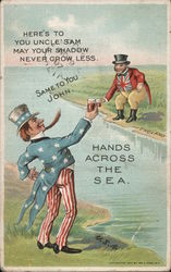 England and USA toast while drinking Postcard