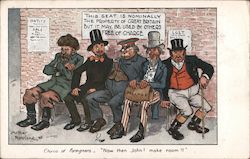 Chorus of Foreigners - "Now then John! make room!!" Postcard