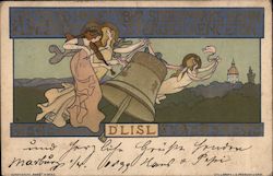 German/Austrian: Women with Bell, Music Postcard