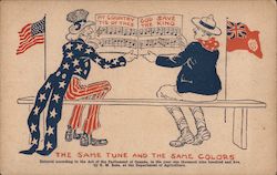 WWI US Canada Armed Forces - My Country Tis of Thee / God Save The King Postcard