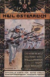 HEIL OSTERREICH Und wenn die welt voll feinde war wir werden wanken night noch weichen Postcard