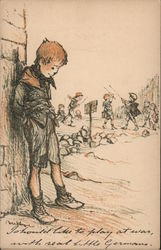 Orphans of War:  I would like to play at war, with real little Germans. Postcard
