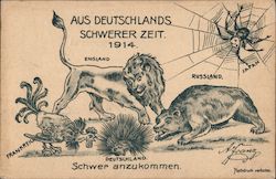 Germany's Hard Time 1914 Postcard